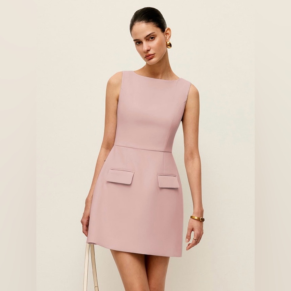 Commense Blush Pink Sleeveless Mini Dress